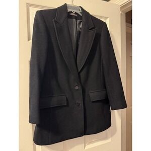Wool Suit/dress coat‎ in black with button front size 10